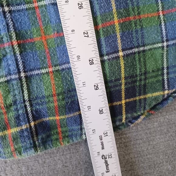 Vintage‎ J.Crew Oarsman Shirt Mens Small Green Plaid Button Down 90s Chambray - Picture 4 of 6